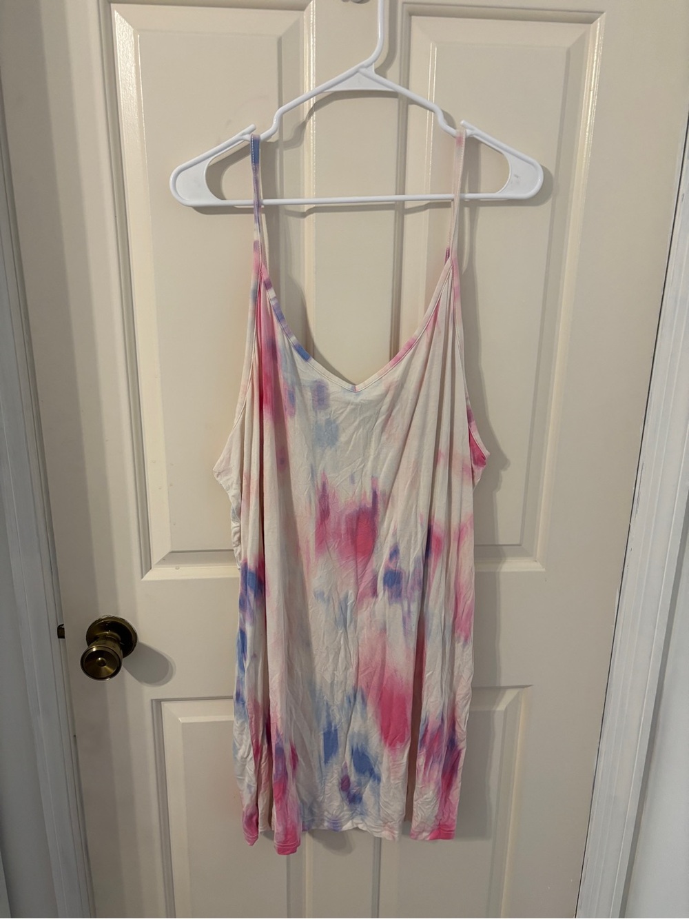Old Navy Women's Pink & Blue Tie-Dye Spaghetti Strap Nightgown